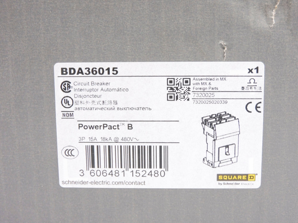 SQUARE D BDA36015 480V 15A NSMP