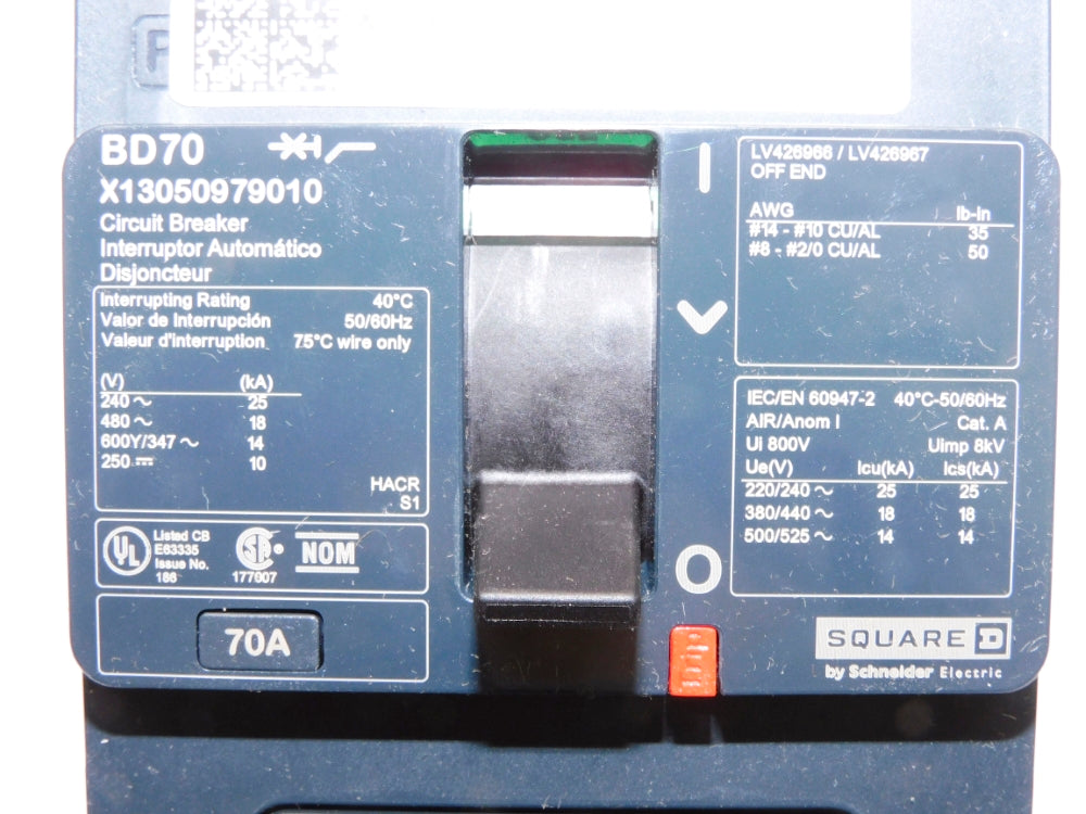 SQUARE D X13050979010 70A 480V NSMP