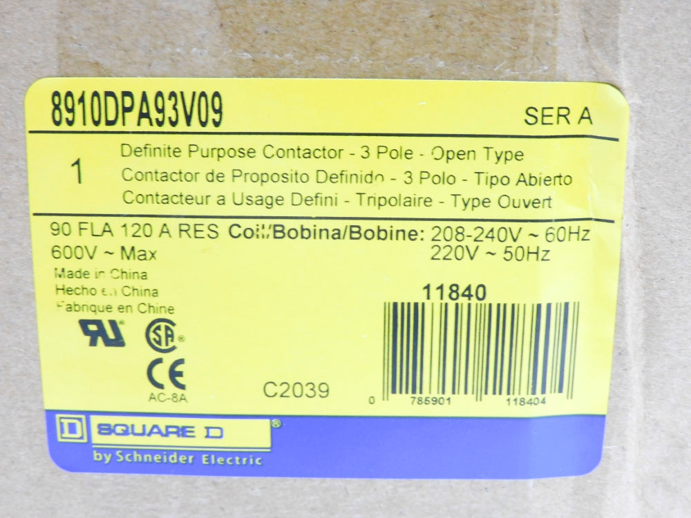 SQUARE D 8910DPA93V09 SER. A 240V 120A NSMP