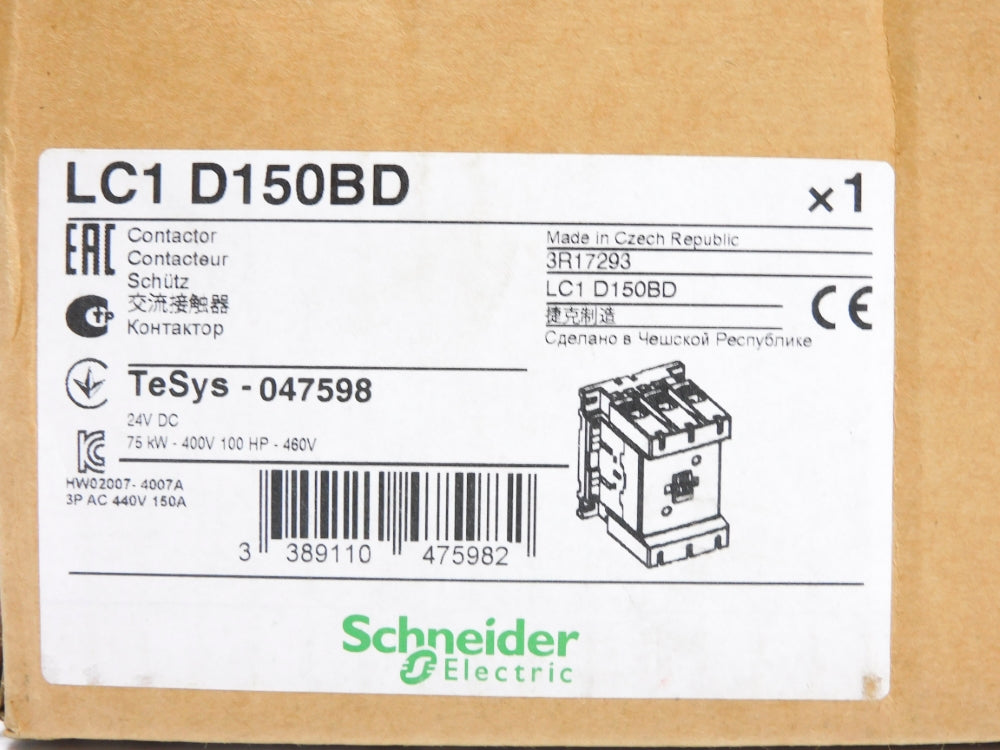 SCHNEIDER ELECTRIC LC1D150BD 24VDC NSMP