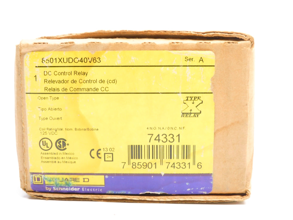 SQUARE D 8501XUDO40V63 SER. A 125VDC NSMP