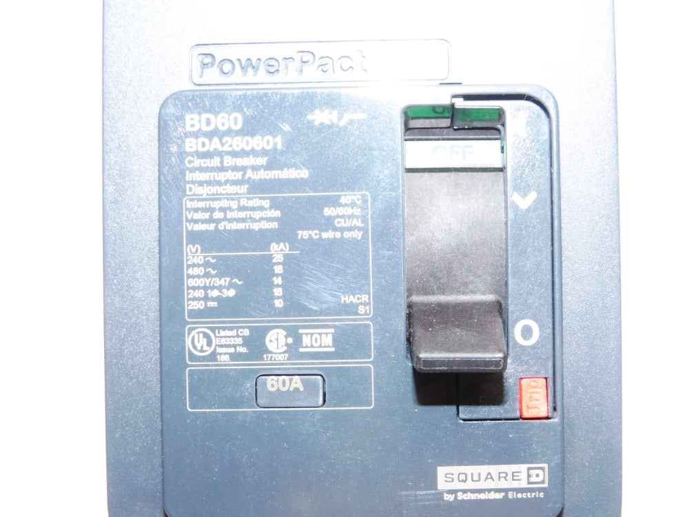 SQUARE D BDA260601 60A 480V NSNP