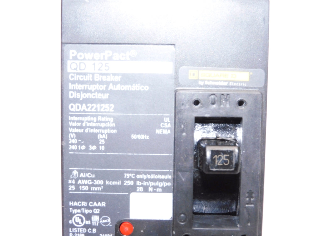 SQUARE D QDA221252 125A 240V NSNP