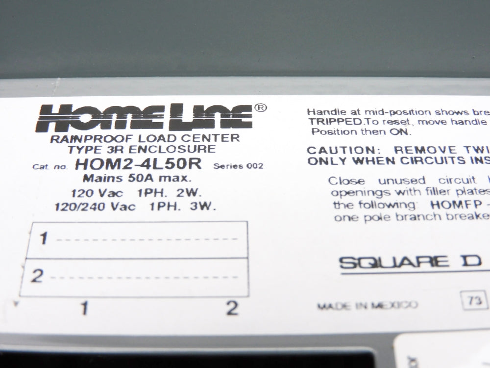 SQUARE D HOM24L50R SER. 002 (AS PICTURED) NSNP