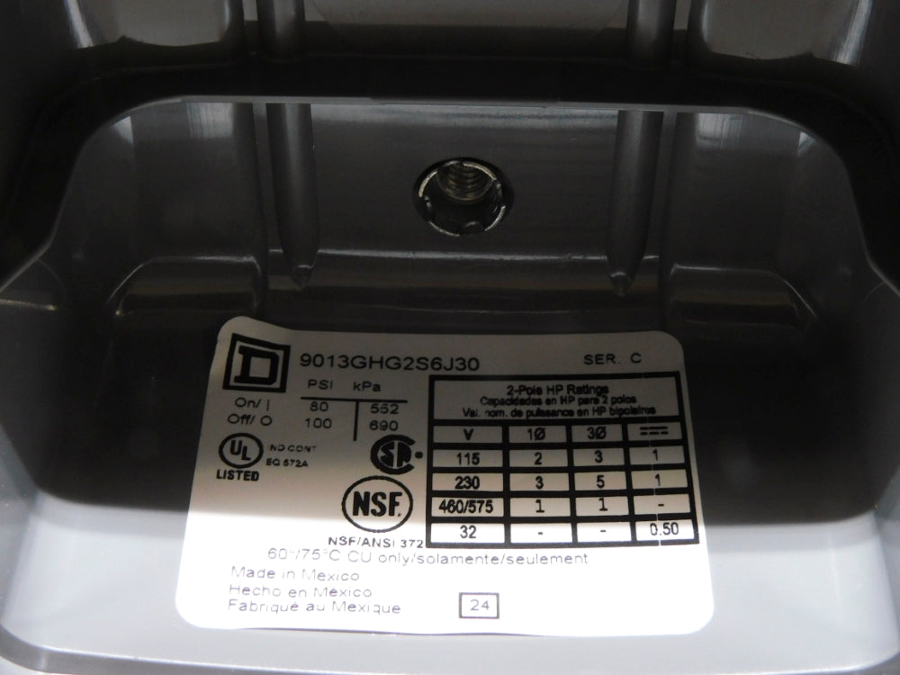 SQUARE D 9013GHG2S6J30 SER. C 80/100PSI NSMP