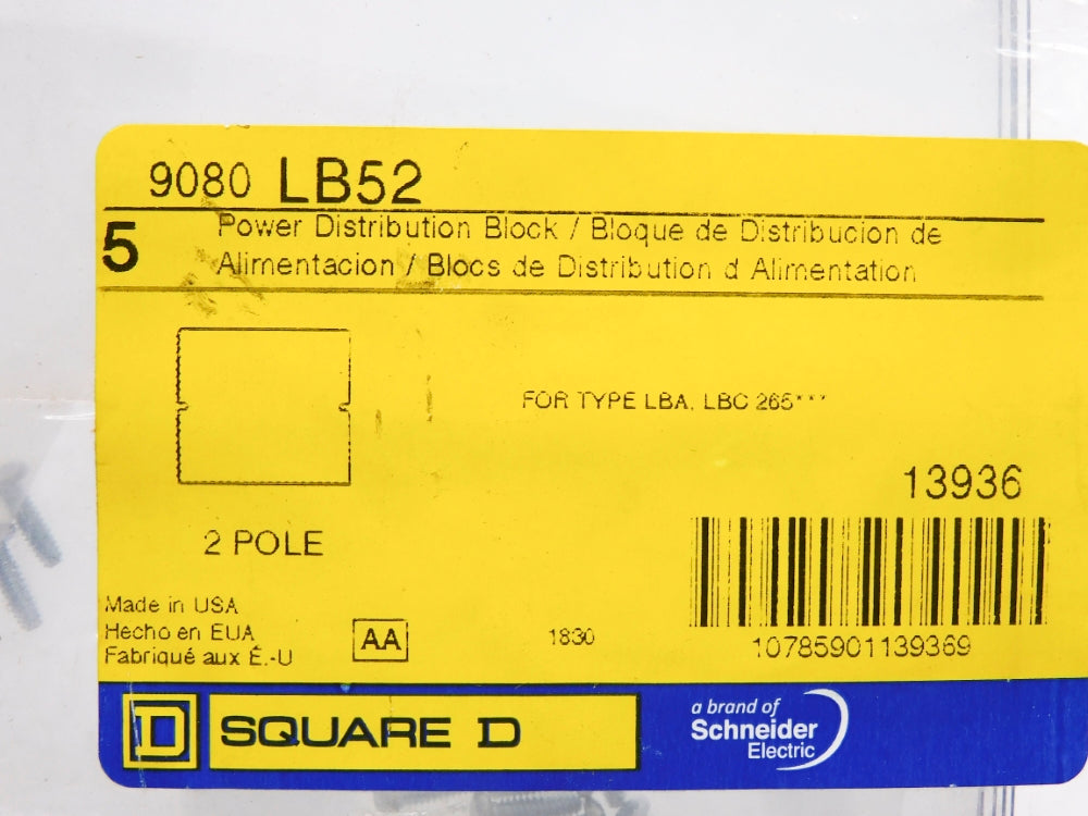 SQUARE D 9080LB52 (PKG OF 5) NSMP