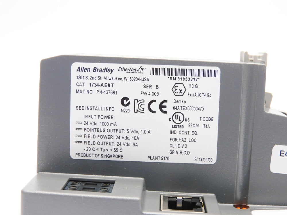ALLEN BRADLEY 1734-AENT SER. B F/W 4.003 NSMP
