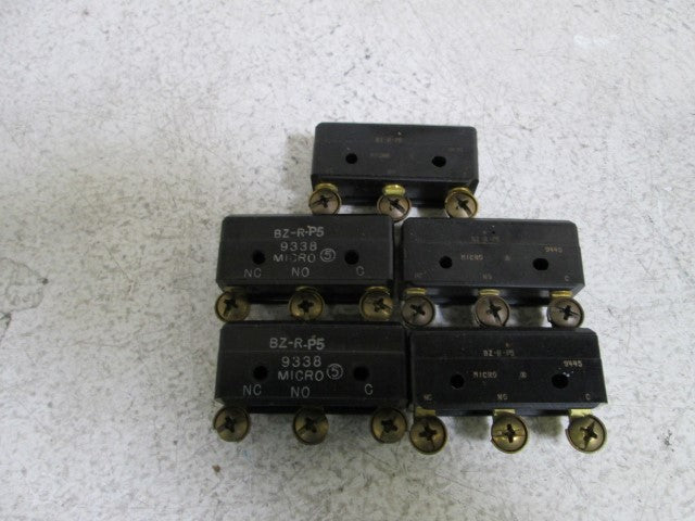 LOT OF 5 MICROSWITCH SNAP ACTION SWITCH BZ-R-P5 *USED*