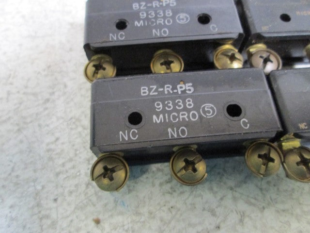 LOT OF 5 MICROSWITCH SNAP ACTION SWITCH BZ-R-P5 *USED*
