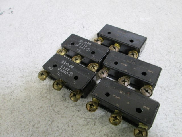 LOT OF 5 MICROSWITCH SNAP ACTION SWITCH BZ-R-P5 *USED*