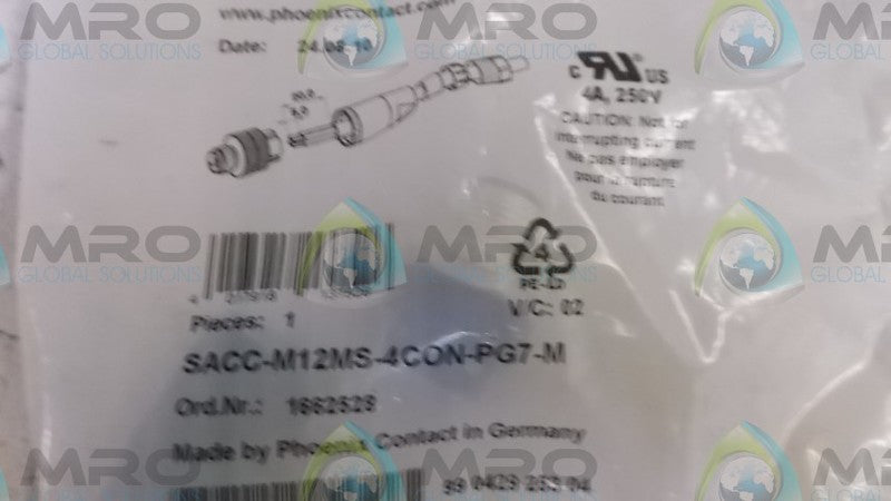 PHOENIX CONTACT SACC-M12MS-4CON-PG7-M CONNECTOR * NEW IN FACTORY BAG *