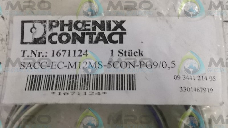 PHOENIX CONTACT SACC-EC-M12MS-5CON-PG9/0,5 SENSOR  NSNP