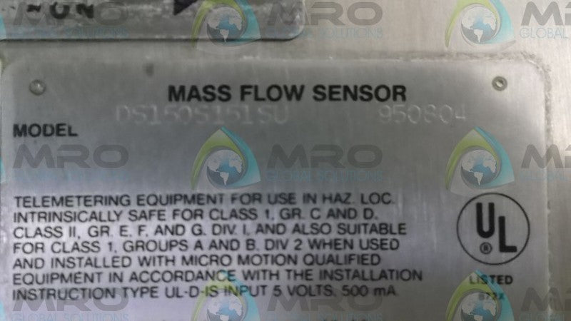 MICRO MOTION DS150S151SU TRANSMITTER  UNMP