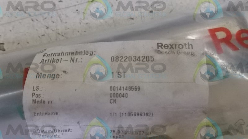 REXROTH 0822034205 CYLINDER * NEW IN FACTORY BAG *