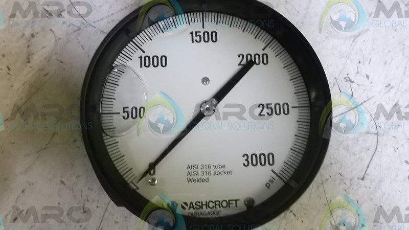 ASHCROFT 601379SS04L-3000# DURAGUAGE 0-3000 PSI  NSMP