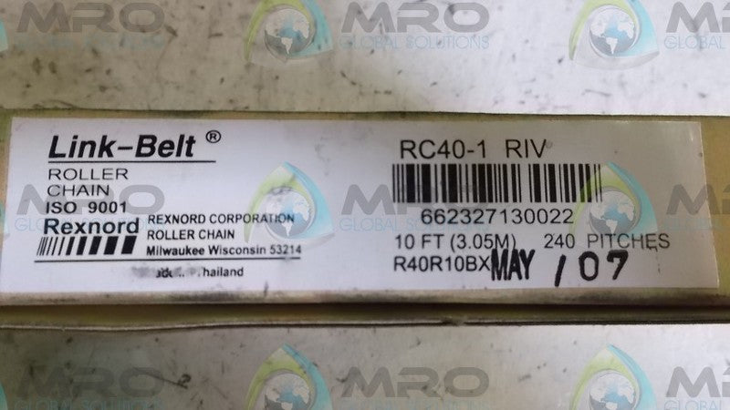 REXNORD RC40-1 RIV ROLLER CHAIN  NSMP