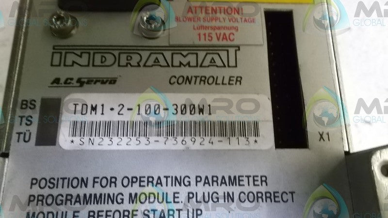 INDRAMAT TDM1-2-100-300W1 SERVO DRIVE  UNMP