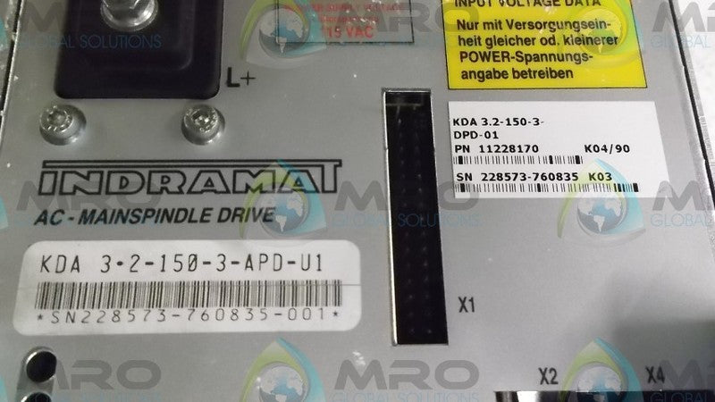 INDRAMAT KDA3.2-150-3-DPD-01 DRIVE  UNMP