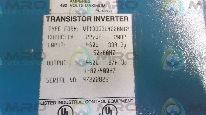 TOSHIBA VT130G3U4220N12 TRANSISTOR INVERTER  UNMP