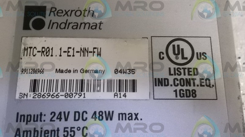 INDRAMAT MTC-R01.1-E1-NN-FW CONTROLLER MODULE  UNMP