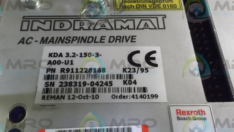 INDRAMAT KDA3.2-150-3-A00-U1 SERVO DRIVE  UNMP
