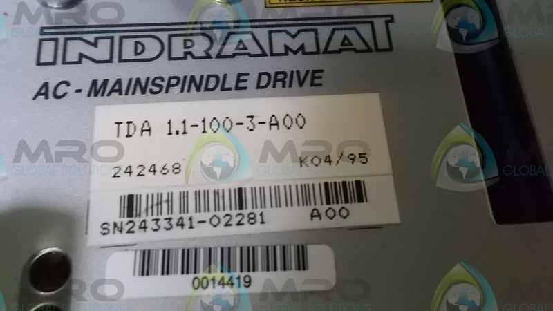 INDRAMAT TDA1.1-100-3-A00 SERVO DRIVE  UNMP