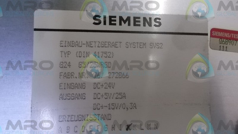 SIEMENS 6EV3054-OFC POWER SUPPLY  UNMP