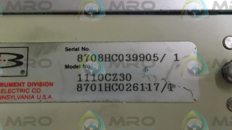 BROOKS 1110CZ30 FLOWMETER  UNMP
