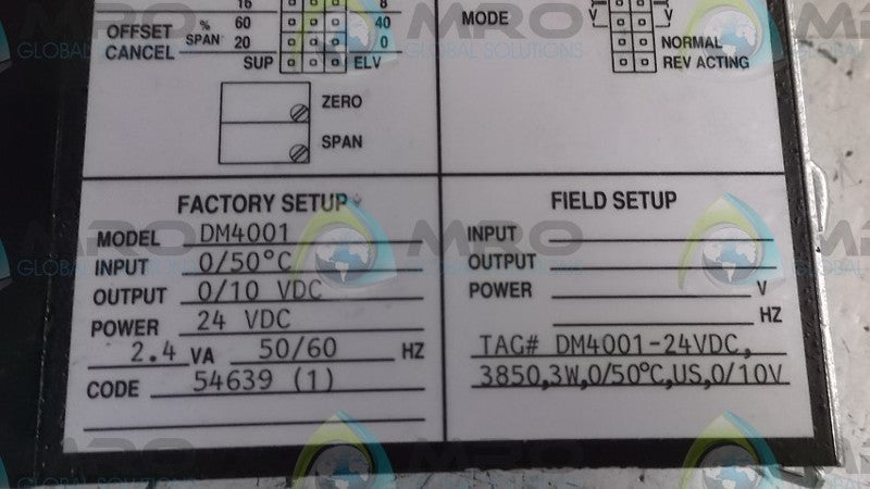 WILKERSON DM4001 TRANSMITTER  UNMP