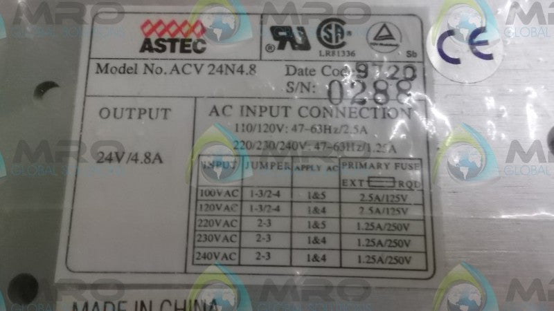 ASTEC ACV24N4.8 POWER SUPPLY  NSMP