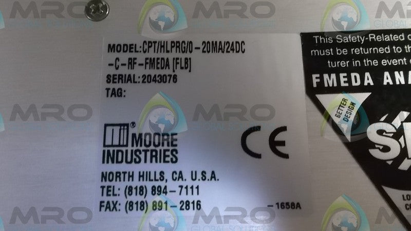 MOORE CPT/HLPRG/0-20MA/24DC-C-RF-FMEDA TRANSMITTER  NSNP