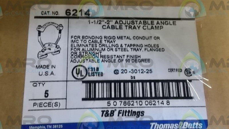 LOT OF 5 THOMAS & BETTS 6214 CLAMP 1 1/2"-2" *NEW IN BOX*