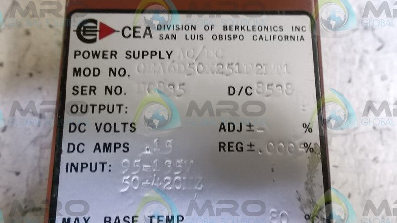 CEA CEA6D50X251F2LT1 POWER SUPPLY  UNMP