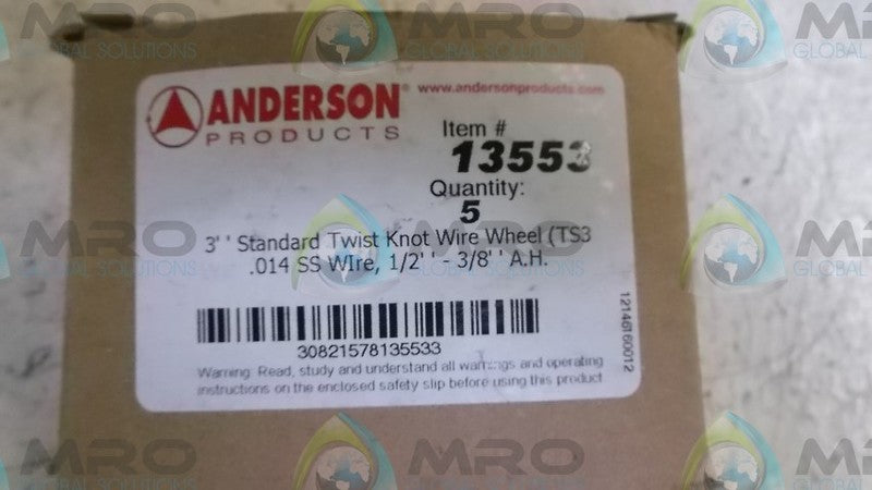 LOT OF 5 ANDERSON 13553 WIRE WHEEL *NEW IN BOX*