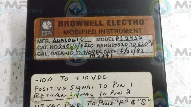 BROWNELL ELECTRO PI2456 METER  UNMP