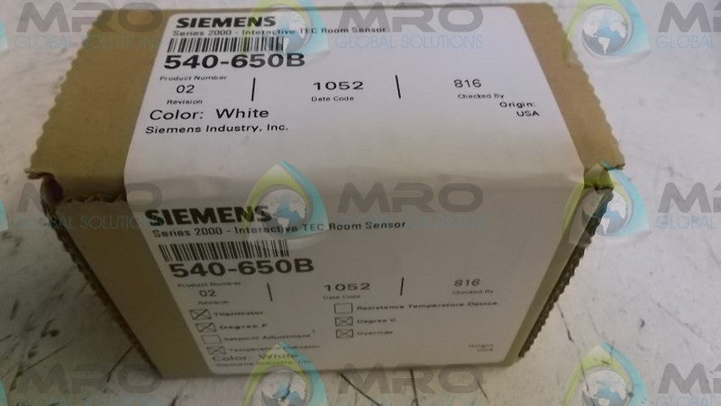 SIEMENS 540-650B ROOM TEMPERATURE SENSOR * FACTORY SEALED *