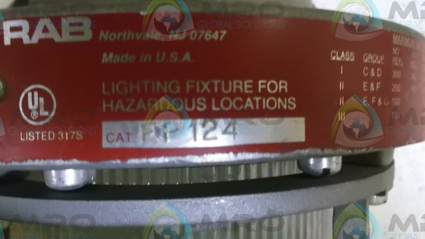 RAB EP124 INCANDESCENT FIXTURE * NEW *