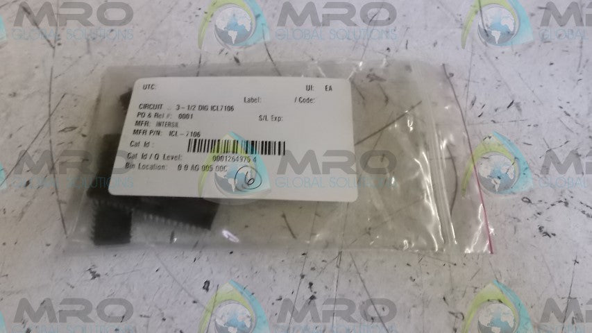 LOT OF 6 INTERSIL ICL7106CPL INTERGRATED CIRCUIT *NEW NO BOX*