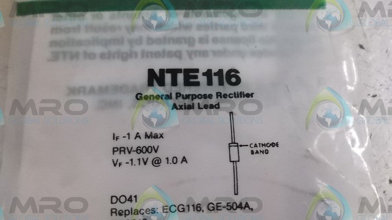 NTE NTE116 DIODE RECTIFIER  * NEW IN FACTORY BAG *