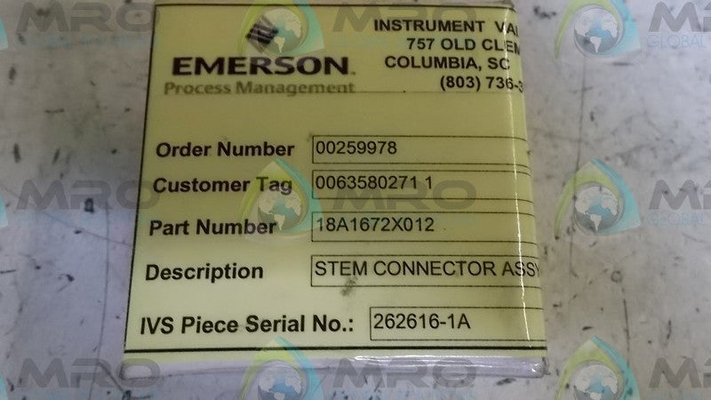 EMERSON 18A1672X012 VALVE STEM CONNECTOR * NEW IN BOX *