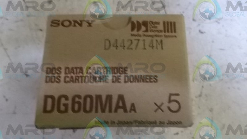 LOT OF 5 SONY DG60MA TAPE CARTRIDGES *NEW IN BOX*
