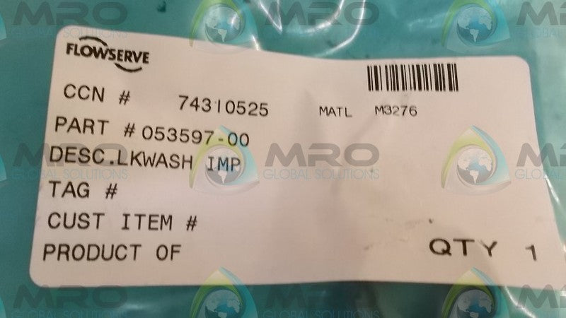 FLOWSERVE 053597-00 LK WASHER * NEW IN FACTORY BAG *