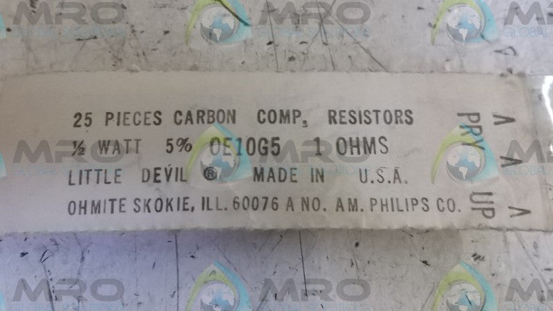 LOT OF 25 OHMITE 0E10G5 RESISTOR *NEW IN BOX*