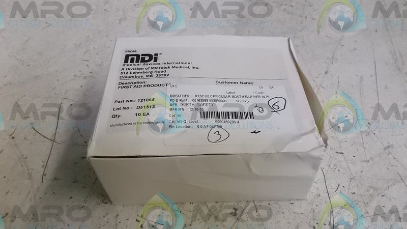 LOT OF 3 MDI 12065 CLEAR MOUTH BARRIER *NEW IN BOX*