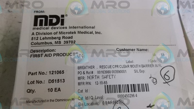 LOT OF 3 MDI 12065 CLEAR MOUTH BARRIER *NEW IN BOX*