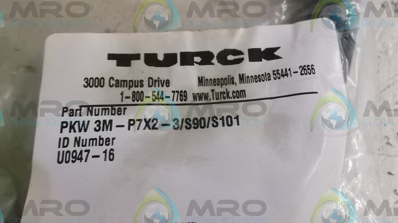 TURCK PKW3M-P7X2-3/S90/S101 CORDSET * NEW IN FACTORY BAG *