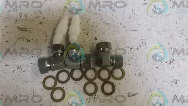 LOT OF 3 ABB 12126-483 FITTING POUT *USED*