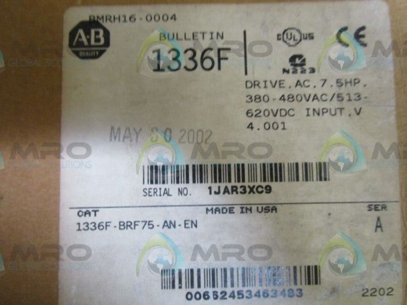 ALLEN BRADLEY 1336F-BRF75-AN-EN SER. A AC DRIVE * NEW IN BOX *