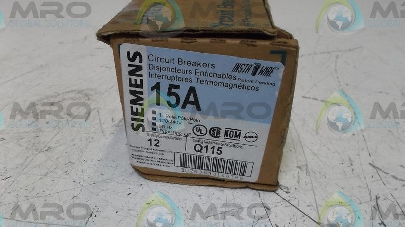 LOT OF 6 SIEMENS Q115 CIRCUIT BREAKER *NEW IN BOX*