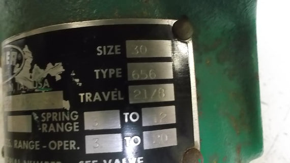 FISHER 656 SIZE 30 VALVE ACTUATOR 3-20 PSIG * USED *